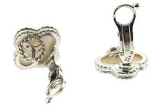 Van Cleef & Arpels Vintage Alhambra Earrings, White Gold, White Mother of Pearl