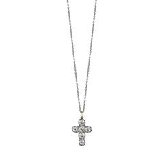 18 Carat Yellow and White Gold Six-Stone Diamond Set Cross 1