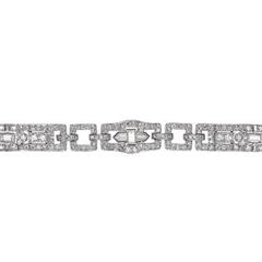 Antique  Cartier  Art Deco Diamond Platinum Bracelet