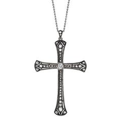 Rose cut grain set diamond cross