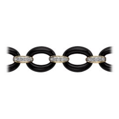 Van Cleef & Arpels Onyx and Brilliant Cut Diamond Bracelet
