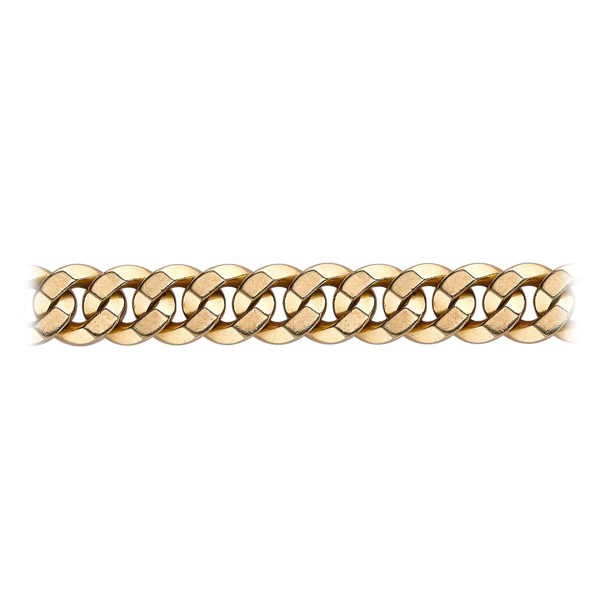 18ct Yellow Gold Cartier London Heavy Curb Bracelet (98grams )Hallmark London 1967.