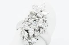 Ferrucci  2.71 Carat Diamond Cluster Ring Made in Italy