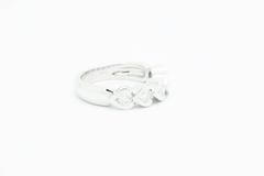 Five Diamonds Ring in 18 Karat White Gold Made in Italy