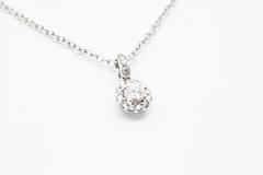 Ferrucci 0.26 carat Diamonds Halo 18k white gold Necklace