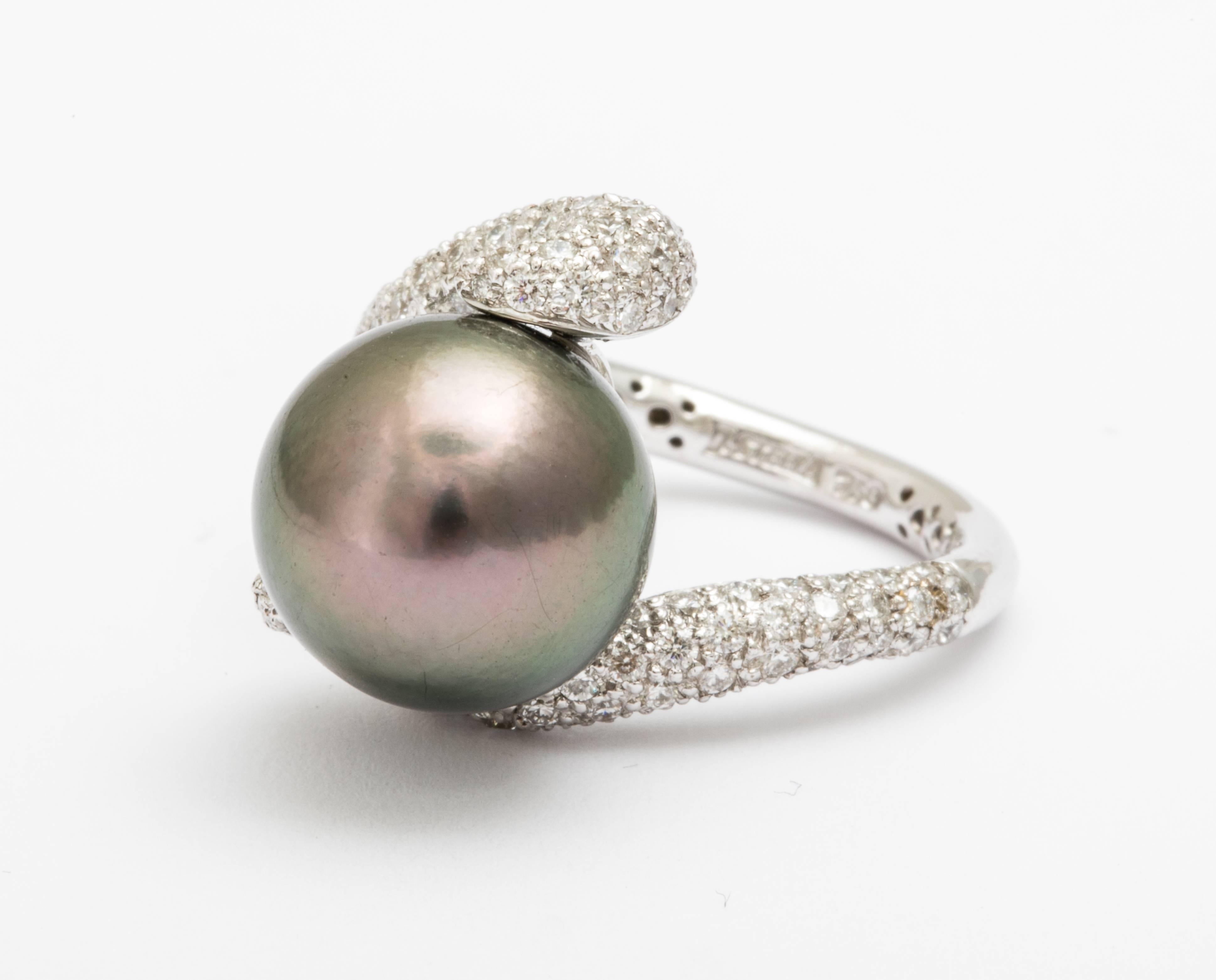 tahiti pearl engagement ring