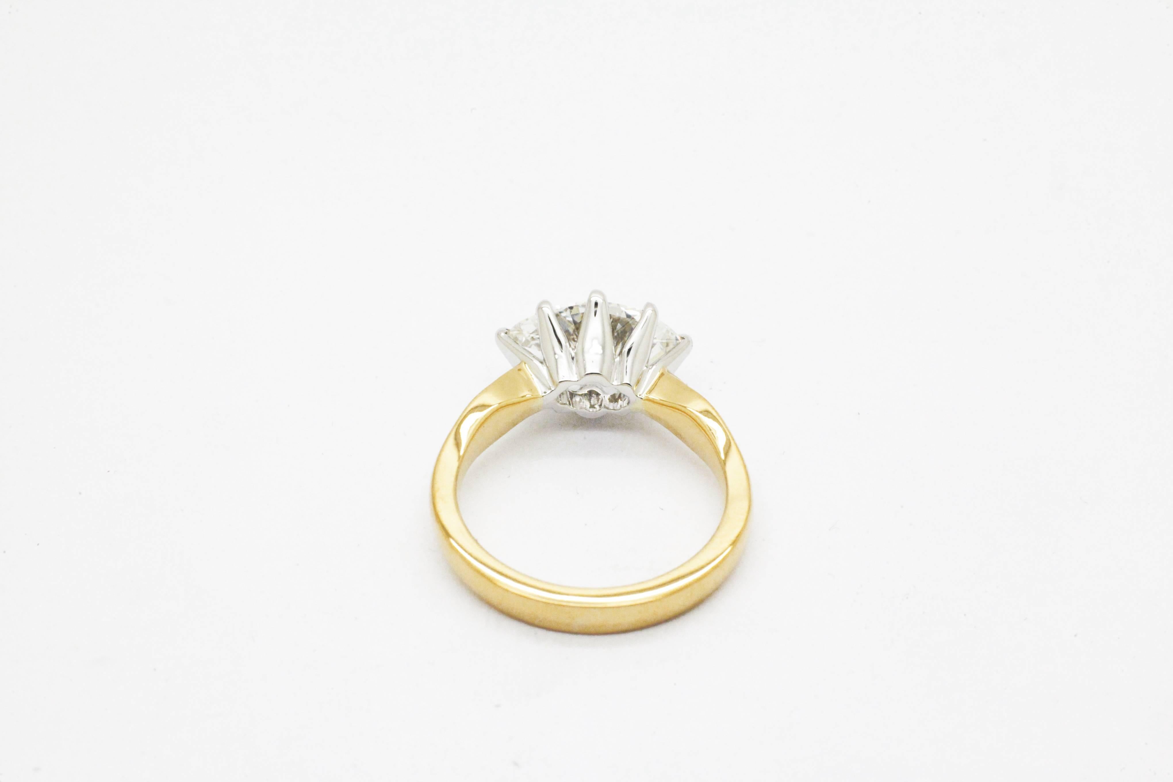 Women's 1.50 carat GIA Certified carat Marquise Diamond 18k gold and Platinum Ring