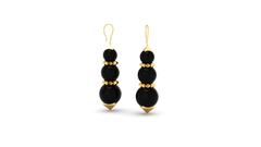 FERRUCCI 18k Yellow Gold Black Onyx Bead Drop Earrings, New York
