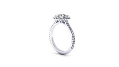 GIA Certified 1.25 Carat Diamond Halo Diamond Set Platinum Ring