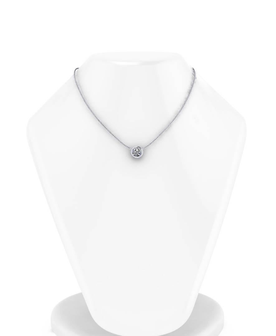 Women's GIA Certified 1.22 Carat Diamond Platinum Pendant Necklace For Sale
