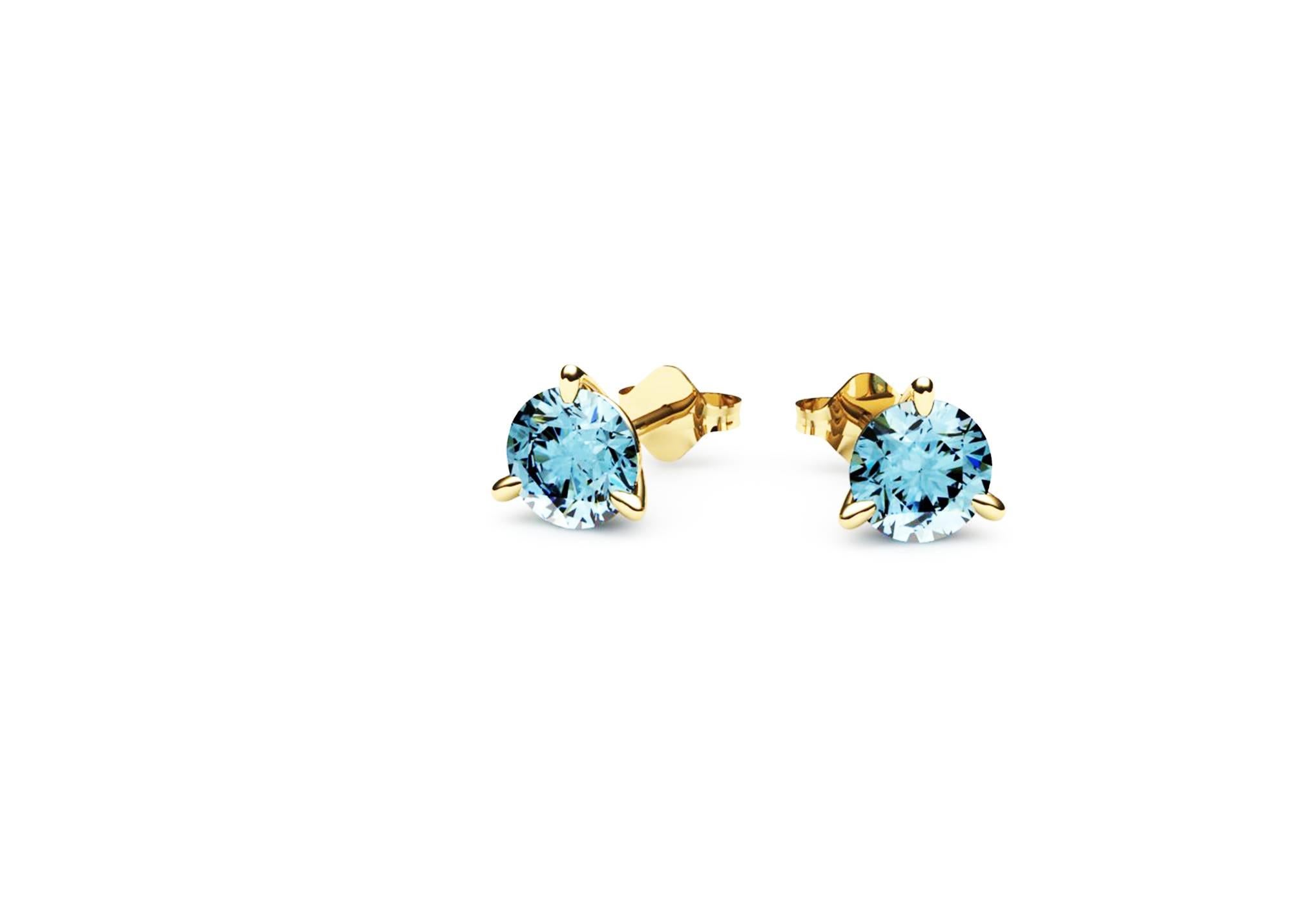 Ferrucci natural round Aquamarine ear-studs, for an approximately 2.02 carats, hand made in 18k yellow gold by Italian master jeweler Francesco Ferrucci in New York City.

Perfect gift for any woman and every age, easy to wear from office to evening