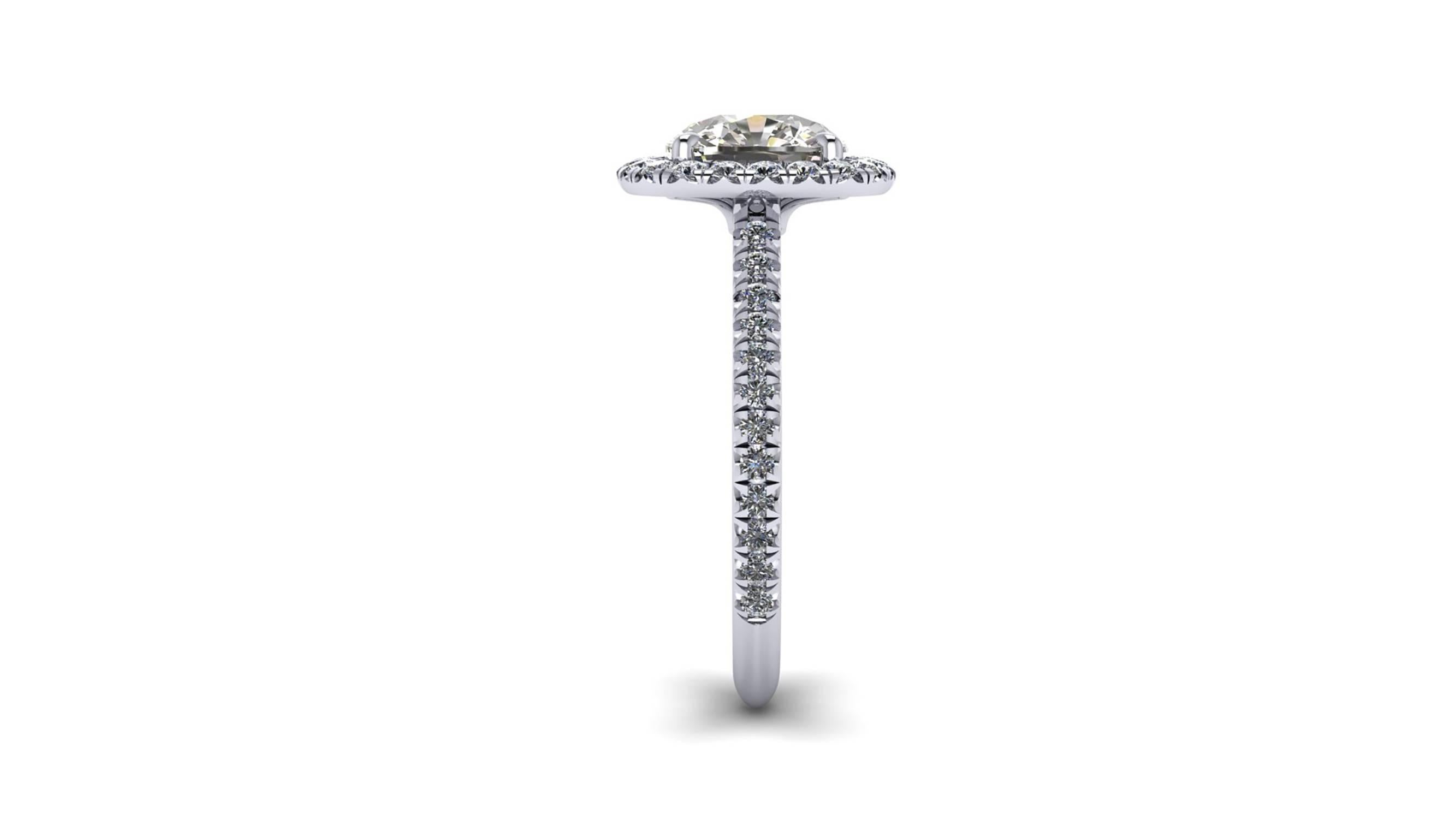 Contemporary Ferrucci GIA Certified 2.00 Carat Cushion Cut Diamond Engagement Ring