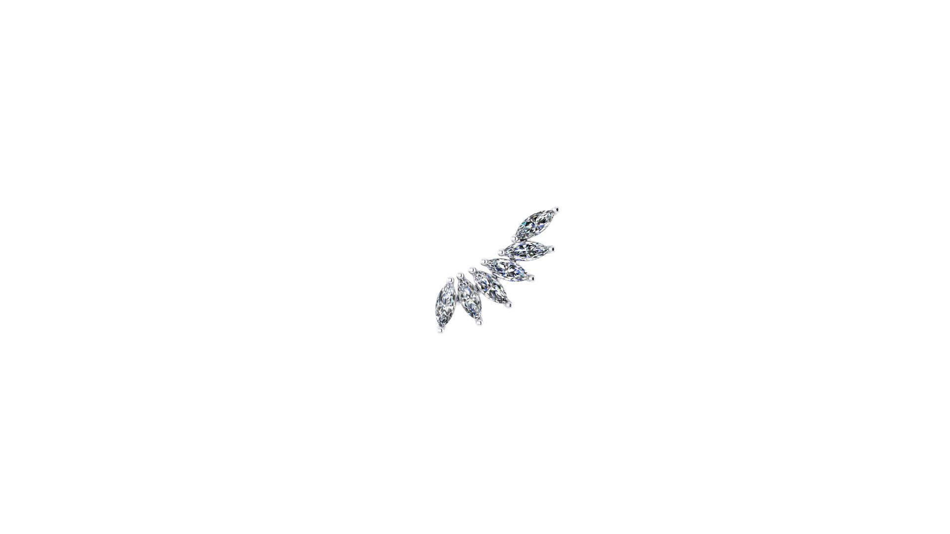 FERRUCCI 1.21 carats Marquise shape Diamonds wing earrings made in Platinum in New York City by Italian master jeweler, modern fashion look for every sophisticated woman of every age, pret-a-porter, easy to wear from office to evening out.

Bring