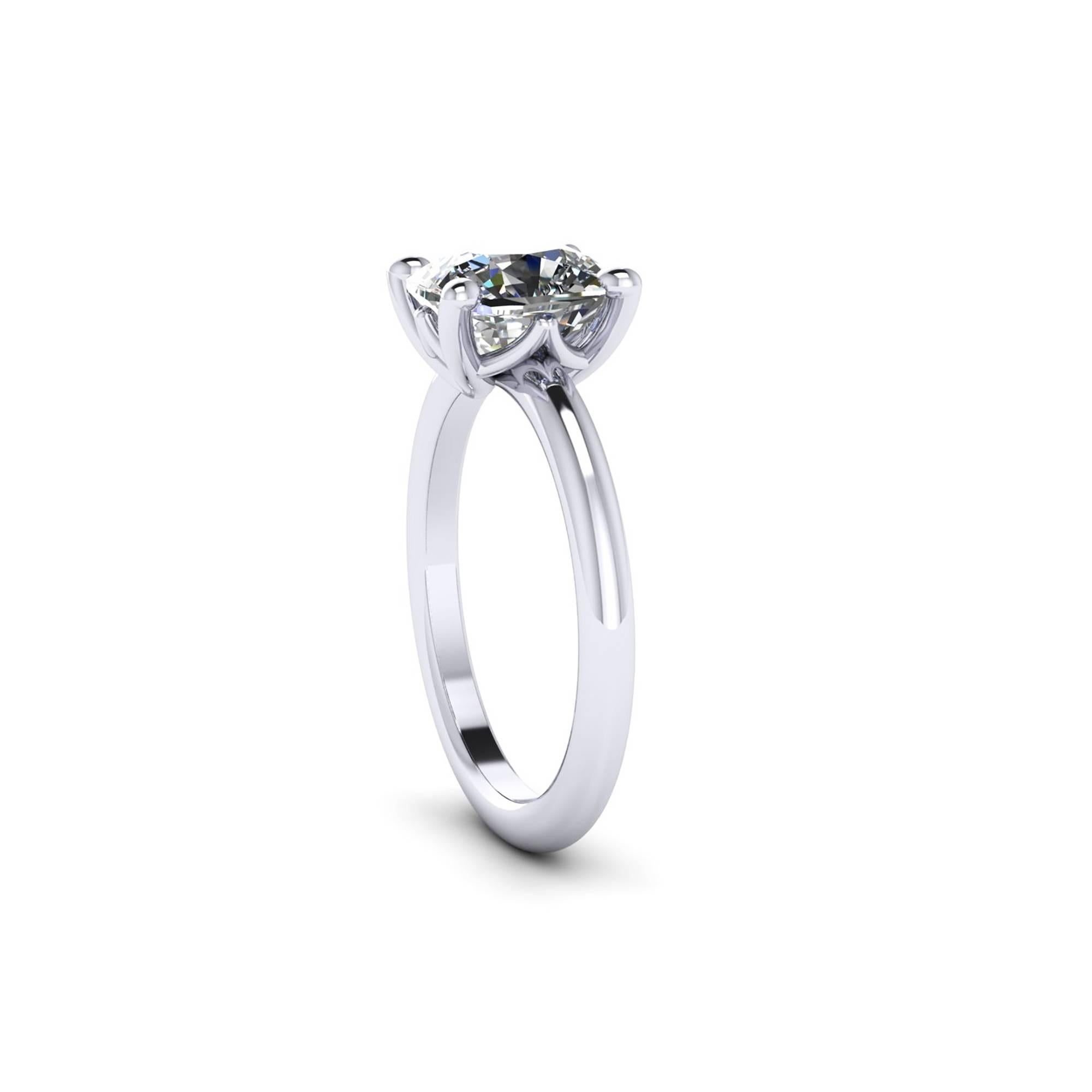 GIA Certified 2.09 Carat Cushion Cut Diamond, I color, SI2 clarity, Very Good specs solitaire engagement ring, hand made in New York City with the best Italian craftsmanship, entirely in Platinum 950
The Original GIA Certificate is available for