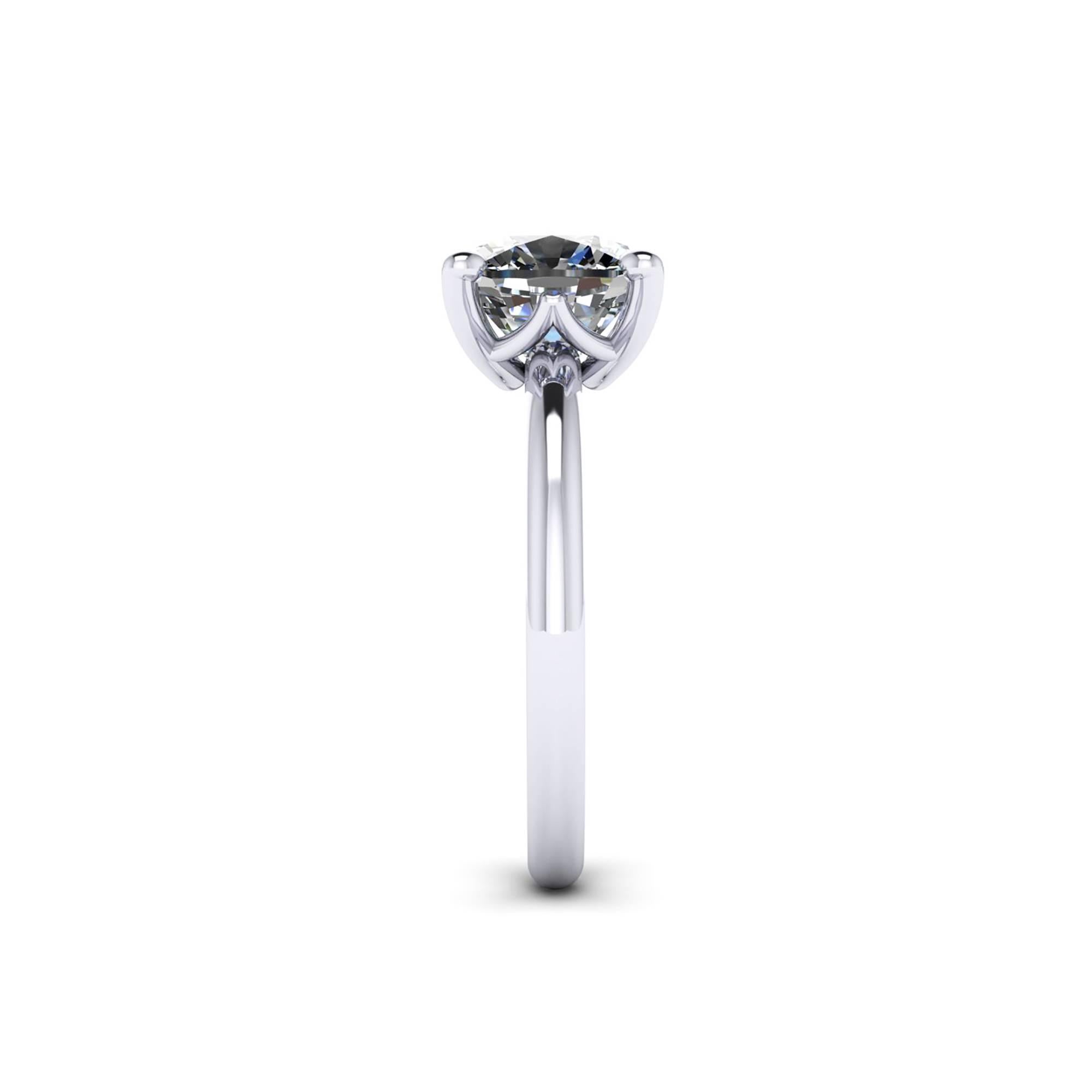 Modern GIA Certified 2.09 Carat Cushion Diamond Platinum Engagement Ring