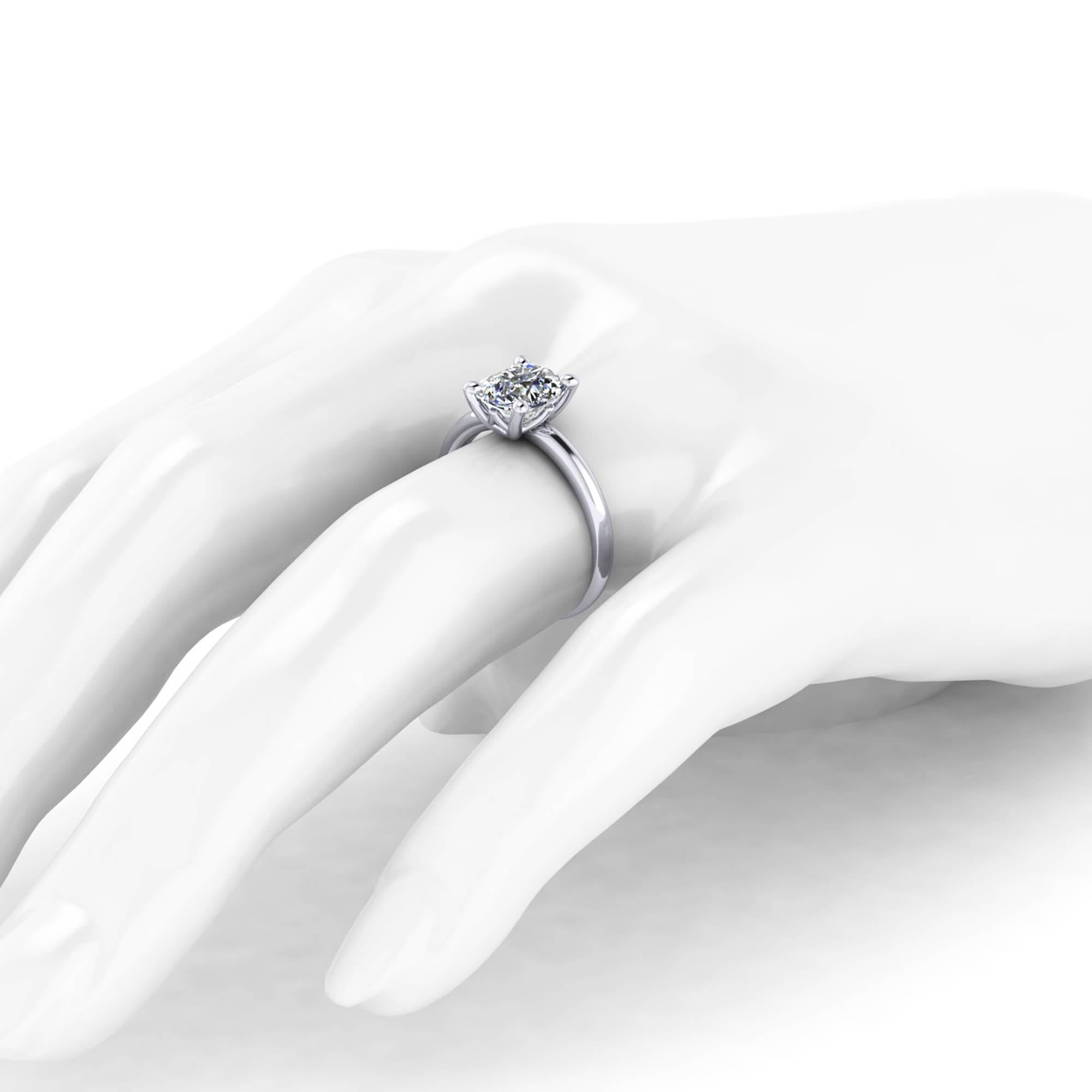 GIA Certified 2.09 Carat Cushion Diamond Platinum Engagement Ring In New Condition In New York, NY
