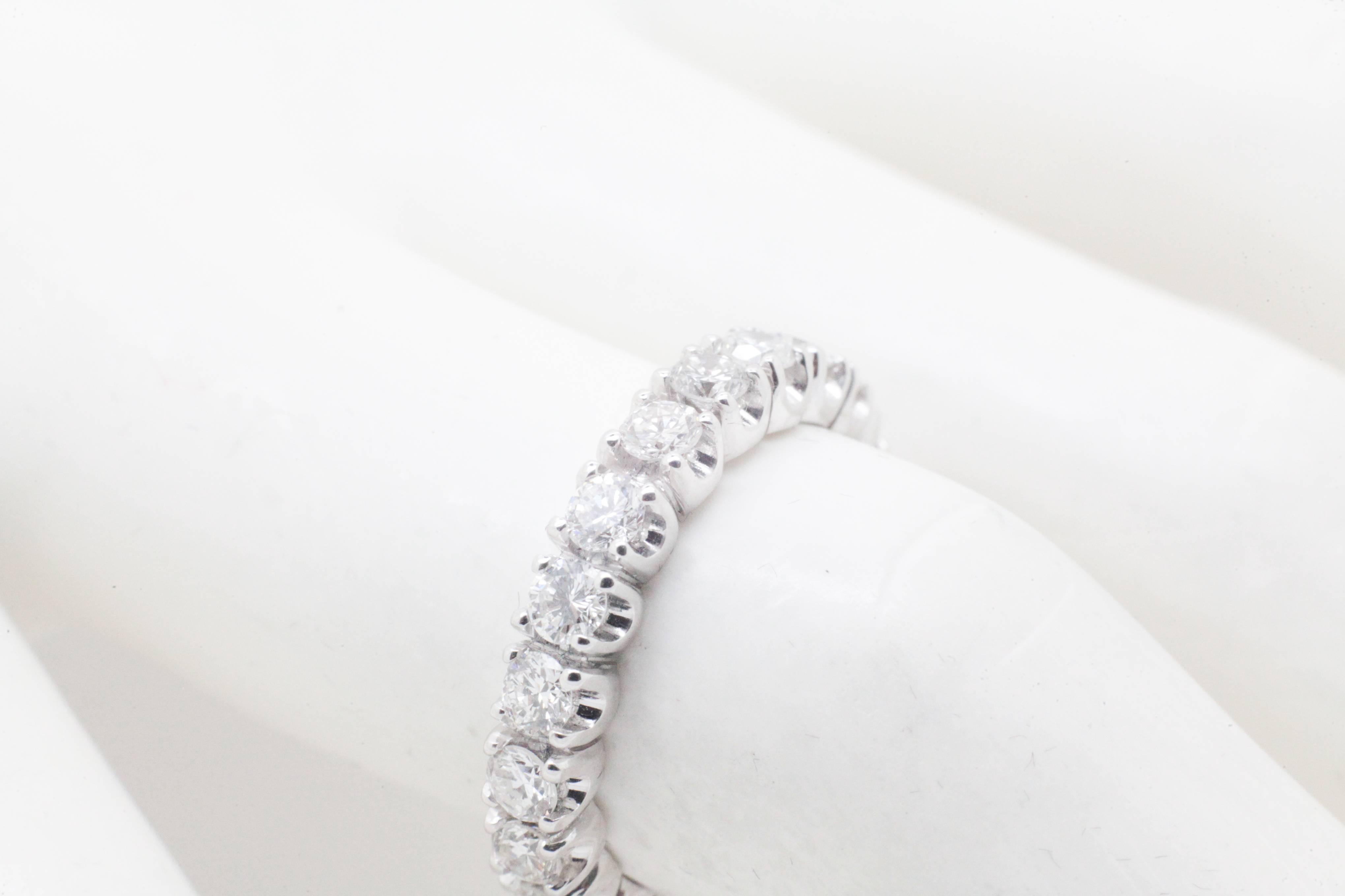1.74 carat Eternity Diamond Band in 18 Karat White Gold In New Condition For Sale In New York, NY