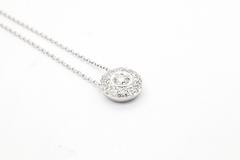 0.42 Carat Diamond 18k white Gold Necklace Pendant