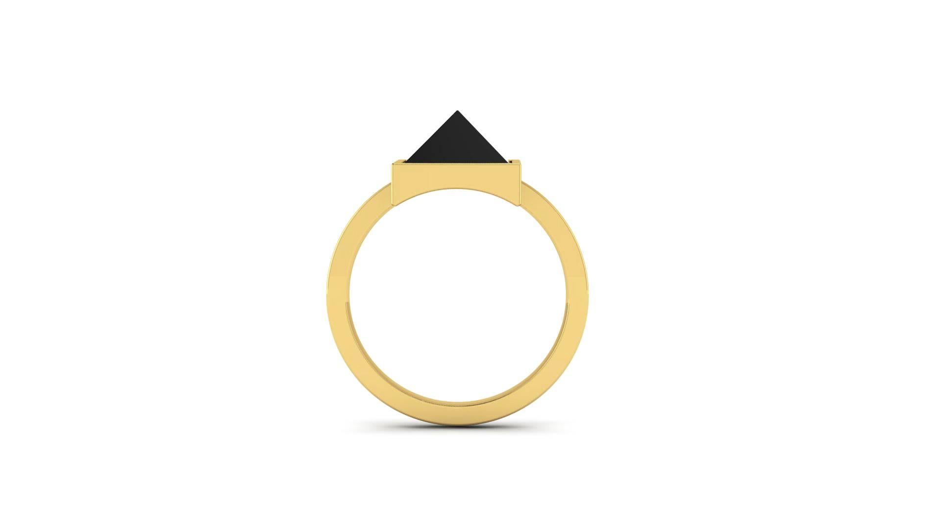 pyramid gold ring