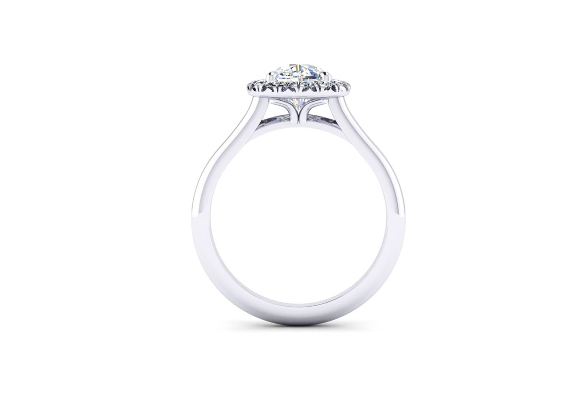 Ferrucci GIA Certified 1.51 carat G color, VS2 clarity Diamond in handmade Halo Platinum ring.
Entirely designed and handmade in New York City, showcasing an exquisite quality diamond, cushion cut with diamond halo and smooth comfortable, easy to
