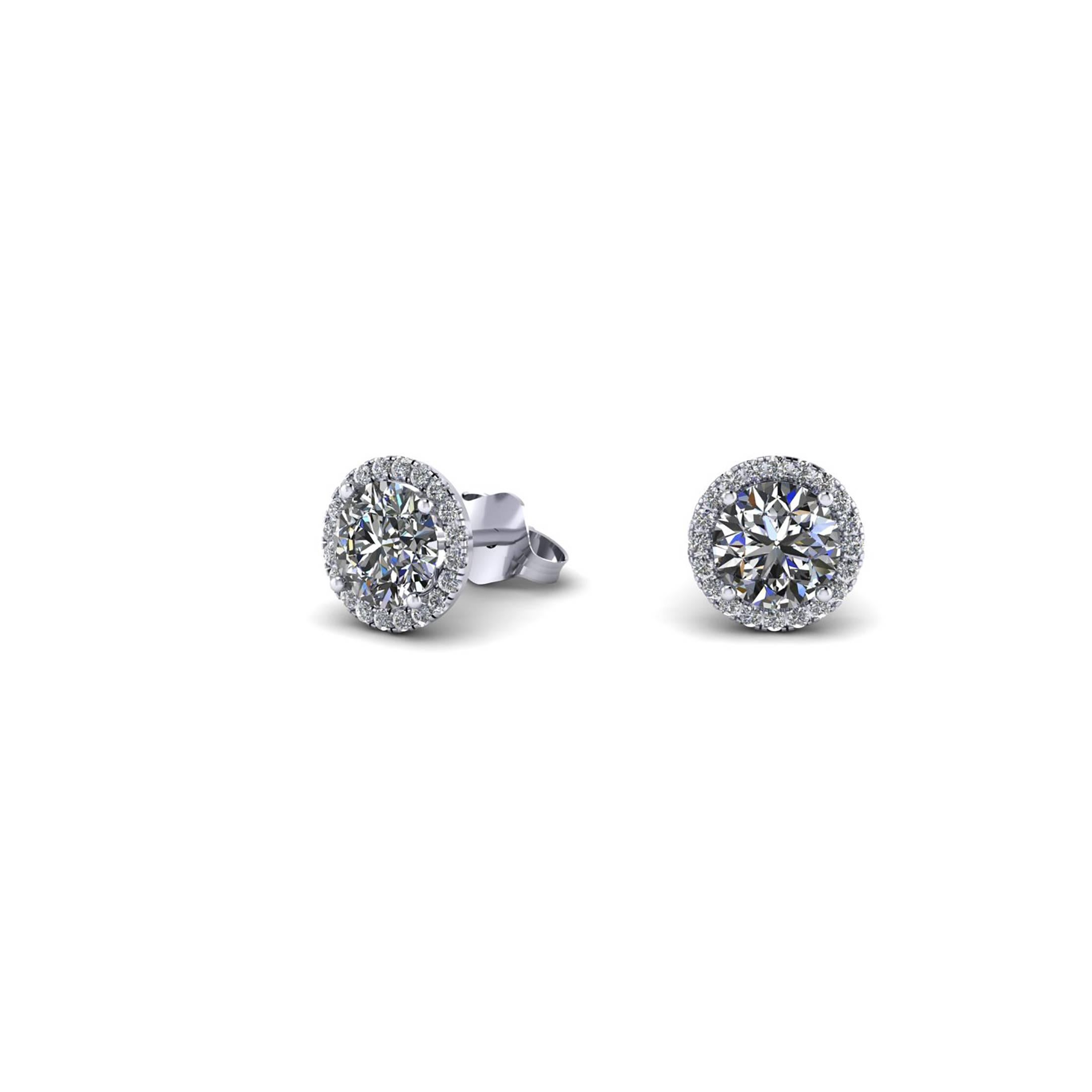 Ferrucci GIA Certified 2.15 Carat Diamond Platinum Halo Stud Earrings In New Condition In New York, NY