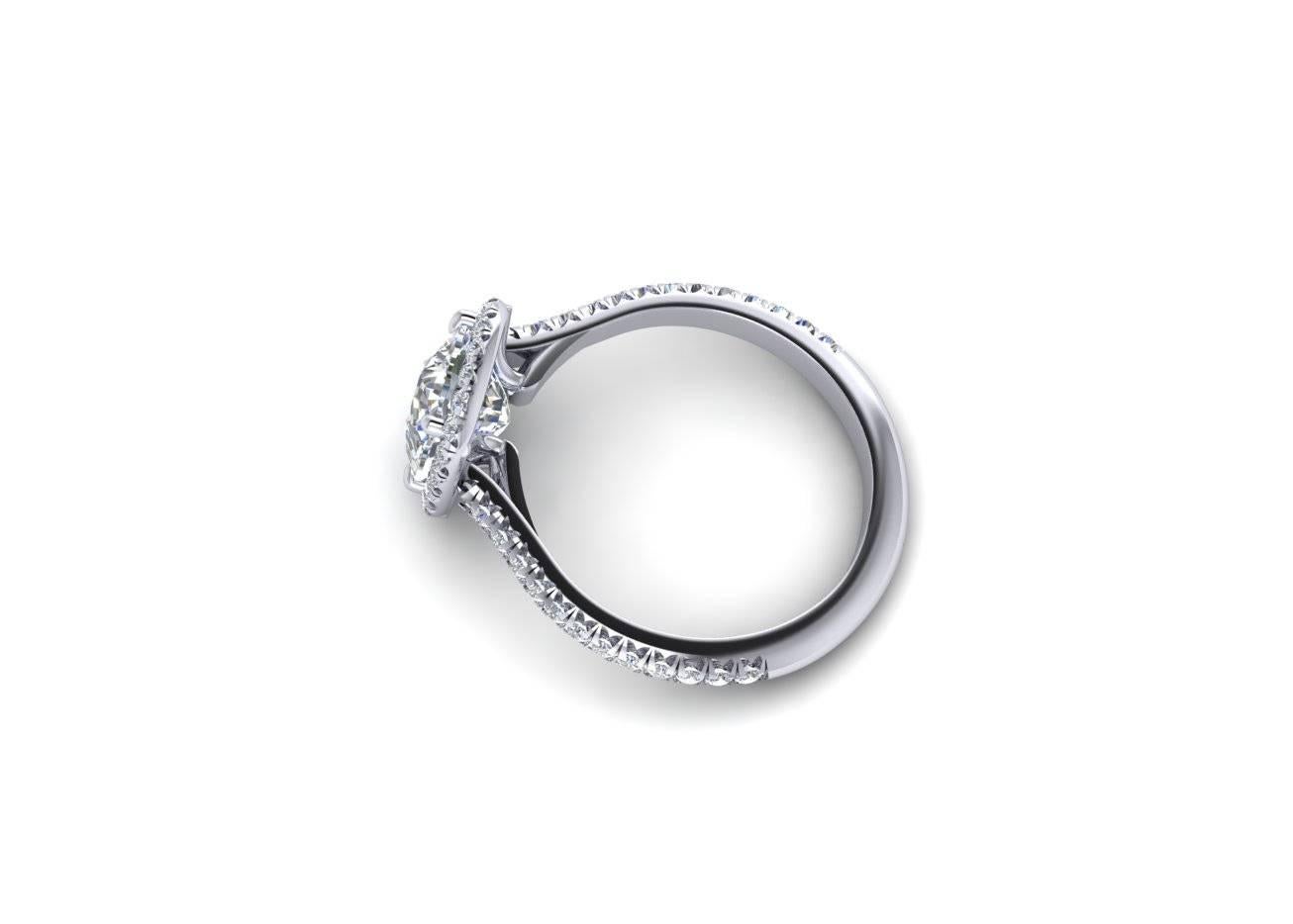 i color diamond platinum solitaire ring