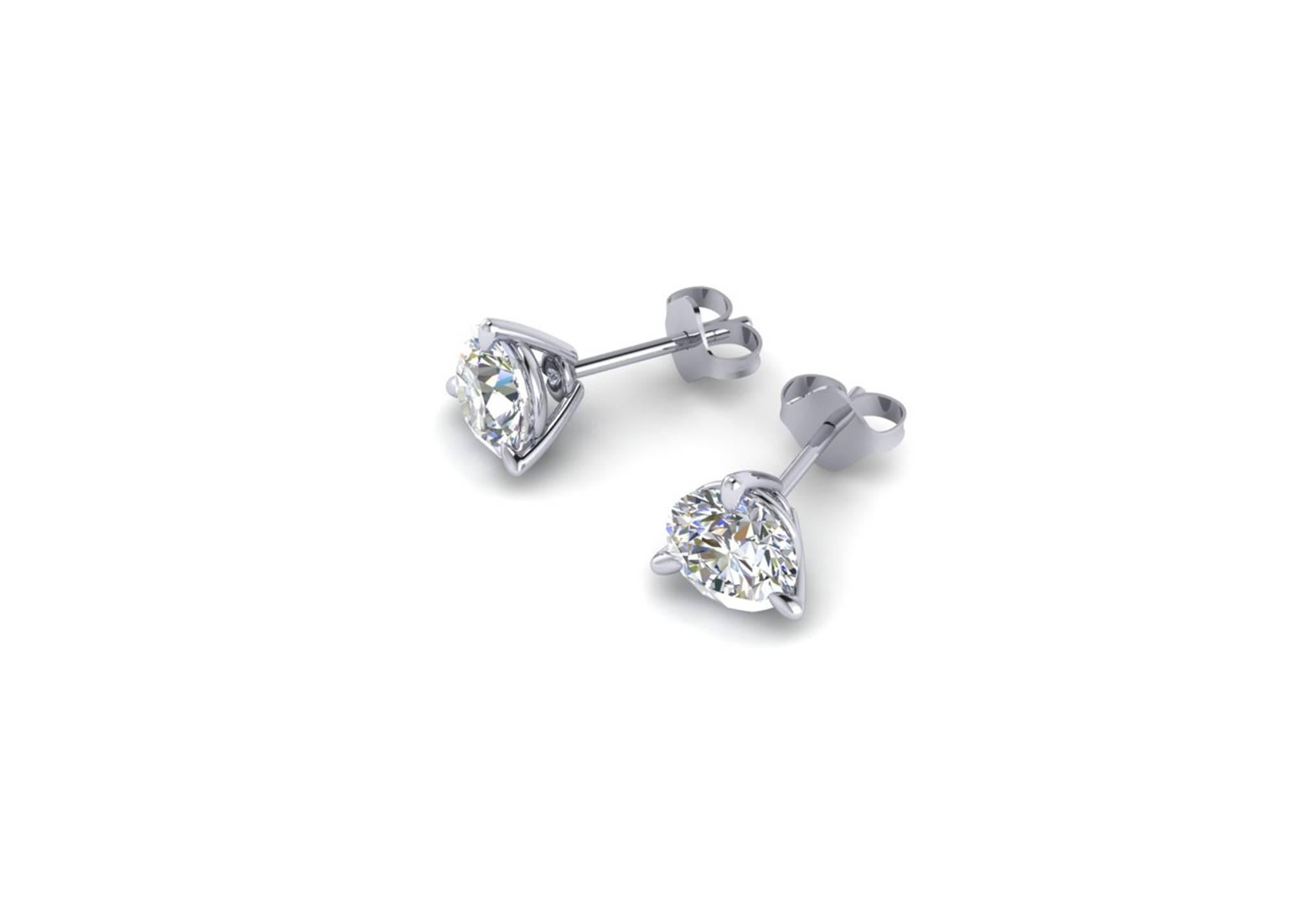 Ferrucci GIA Certified 1.92 carats of spectacular D color diamonds, IF clarity (internally flawless), triple Excellent specs and No Fluorescence, each diamond of 0.96 carats, set in hand made Martini style ear-studs, made in New York by Italian