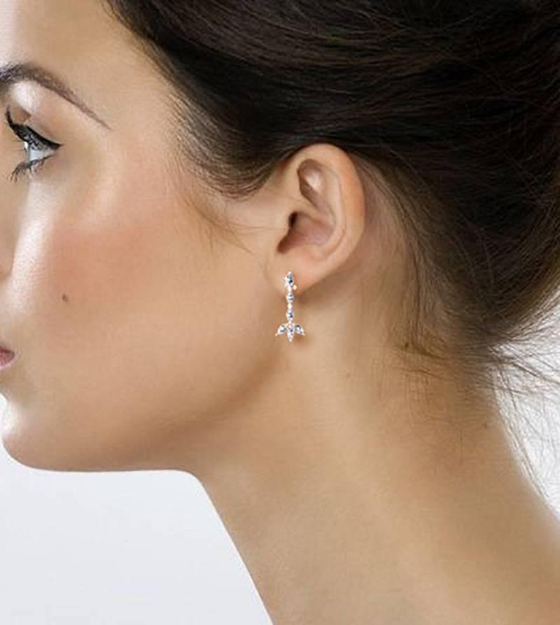 Ferrucci 1,24 Karat Marquise-Diamanten baumelnde Platin-Ohrringe handgefertigt im Zustand „Neu“ im Angebot in New York, NY