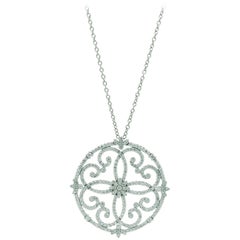 Ferrucci 2.75 Carat White Diamonds Necklace Handmade in 18 Karat White Gold