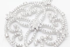 Ferrucci 2.80 Carat White Diamonds Necklace Handmade in 18 Karat White Gold