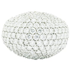 Ferrucci 3.70 Carat Diamond Dome Pave 18 Karat White Ring