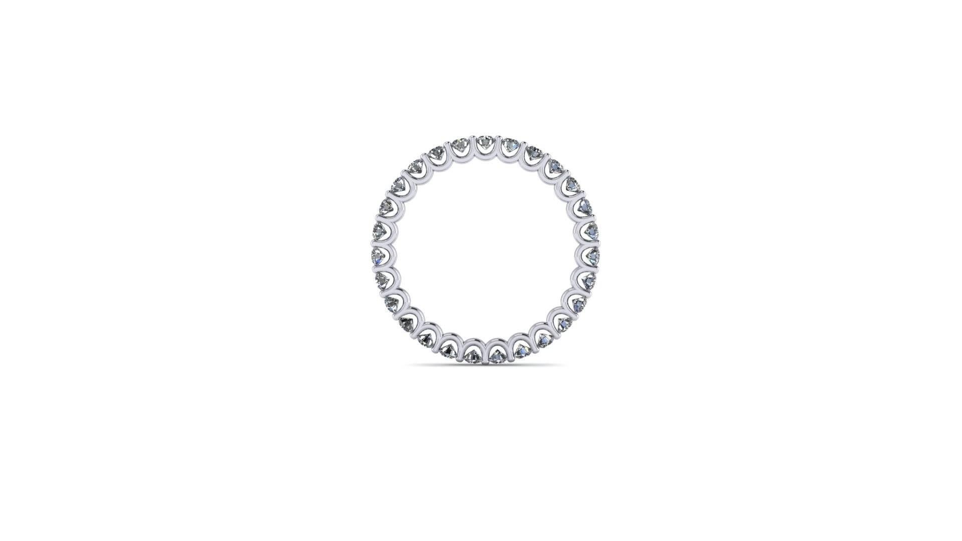 Ferrucci 1.00 Carat Diamonds Platinum Eternity Scallop Band Ring In New Condition In New York, NY