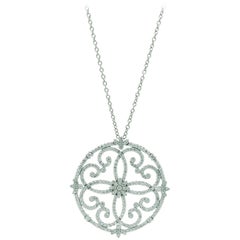 2.80 Carat White Diamonds Necklace Handmade in 18 Karat White Gold