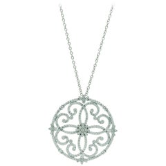 Collier de diamants blancs de 2,80 carats, fabriqué à la main en or blanc 18 carats