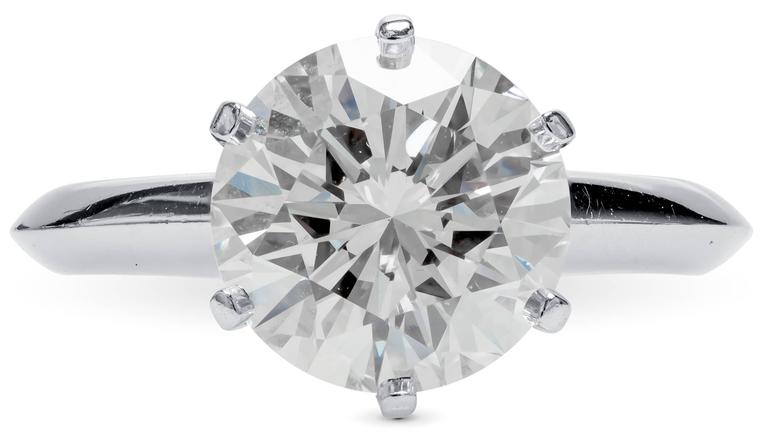 Tiffany and Co. 2.35 Carat Diamond Platinum Solitaire Ring at 1stDibs ...