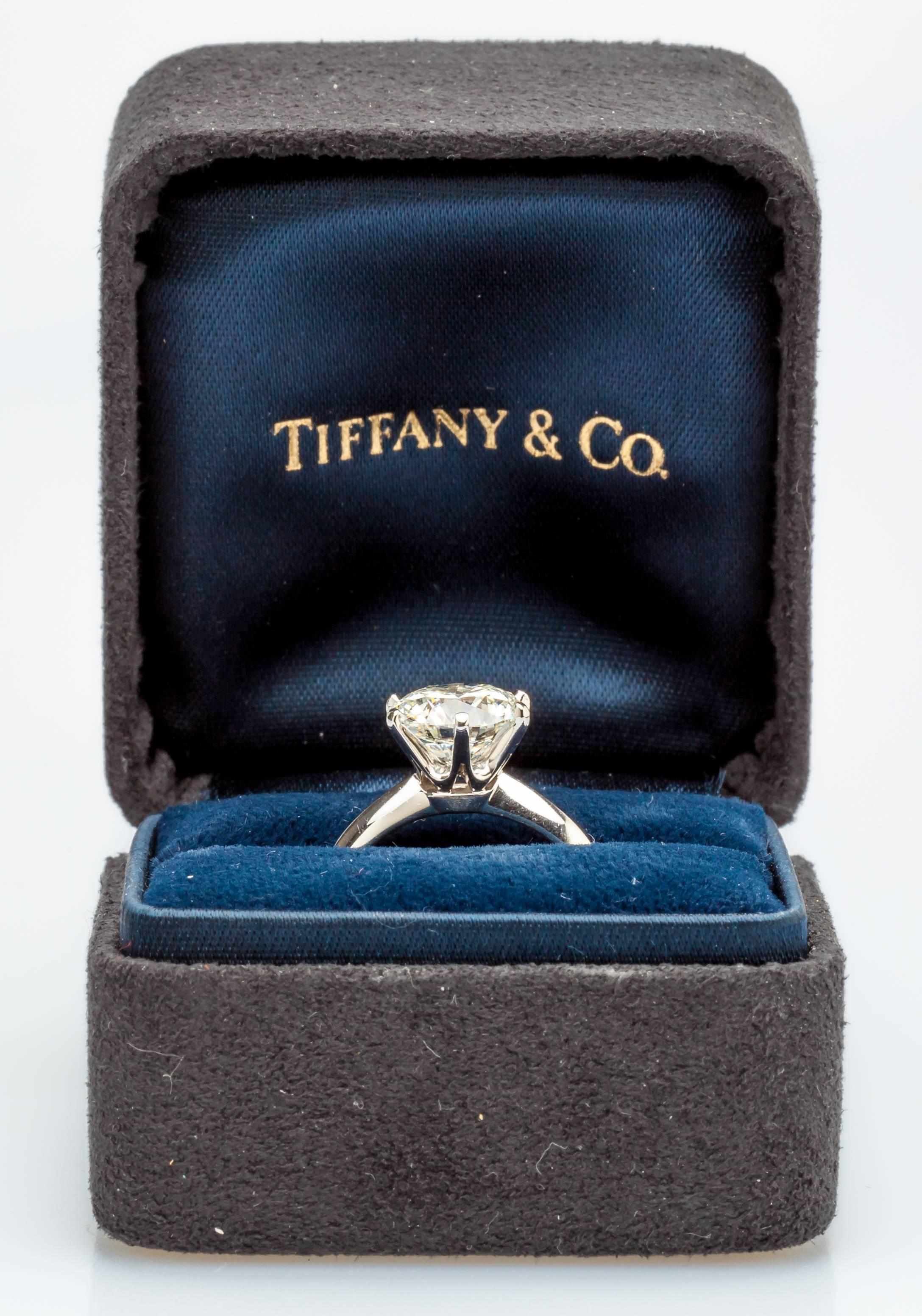 Women's Tiffany & Co. 2.35 Carat Diamond Platinum Solitaire Ring
