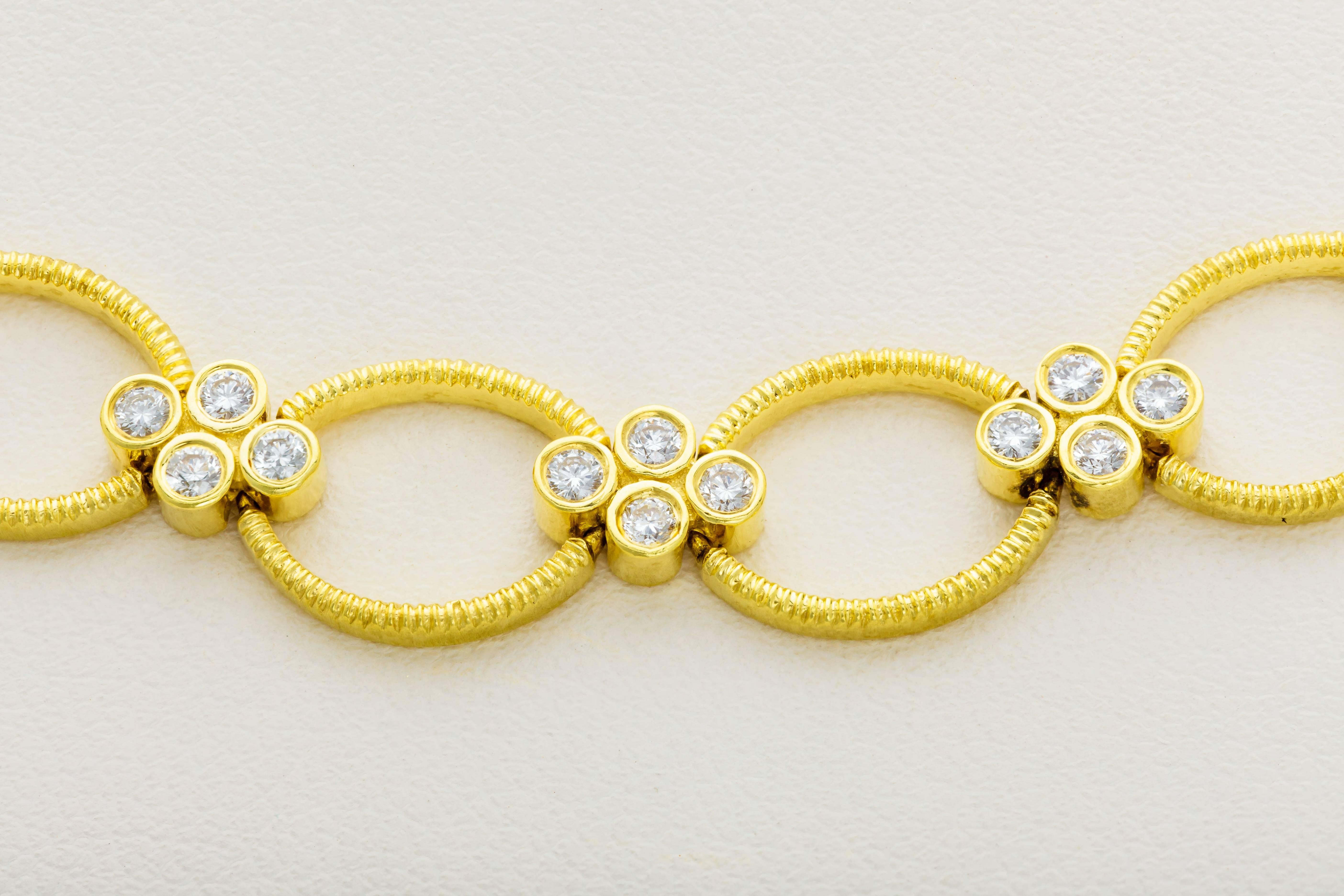 Women's Leslie Greene 18 Karat Yellow Gold Necklace, Diamonds 1.60 Carat
