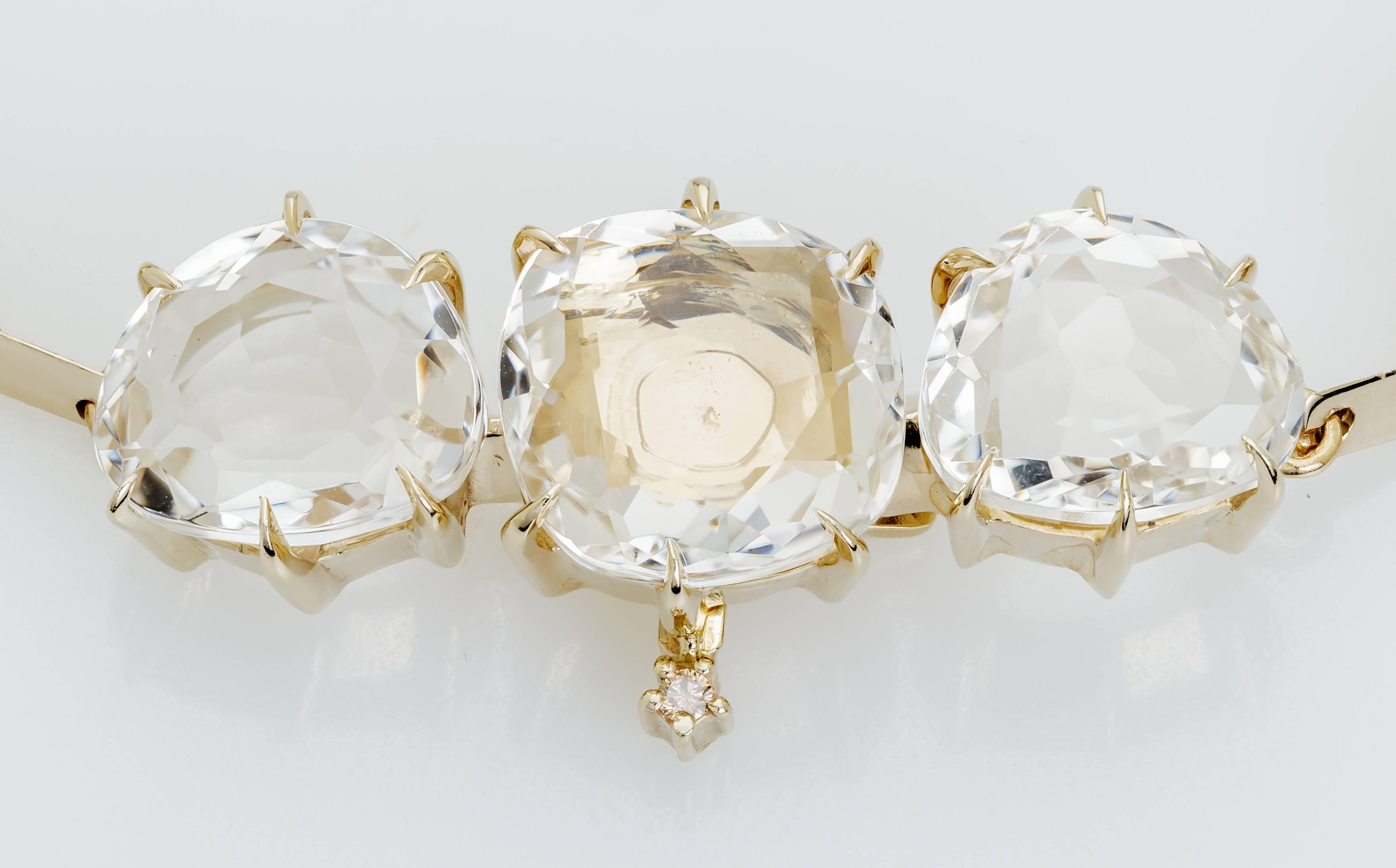 New H. Stern Moonlight Quartz Diamond Gold Necklace 1