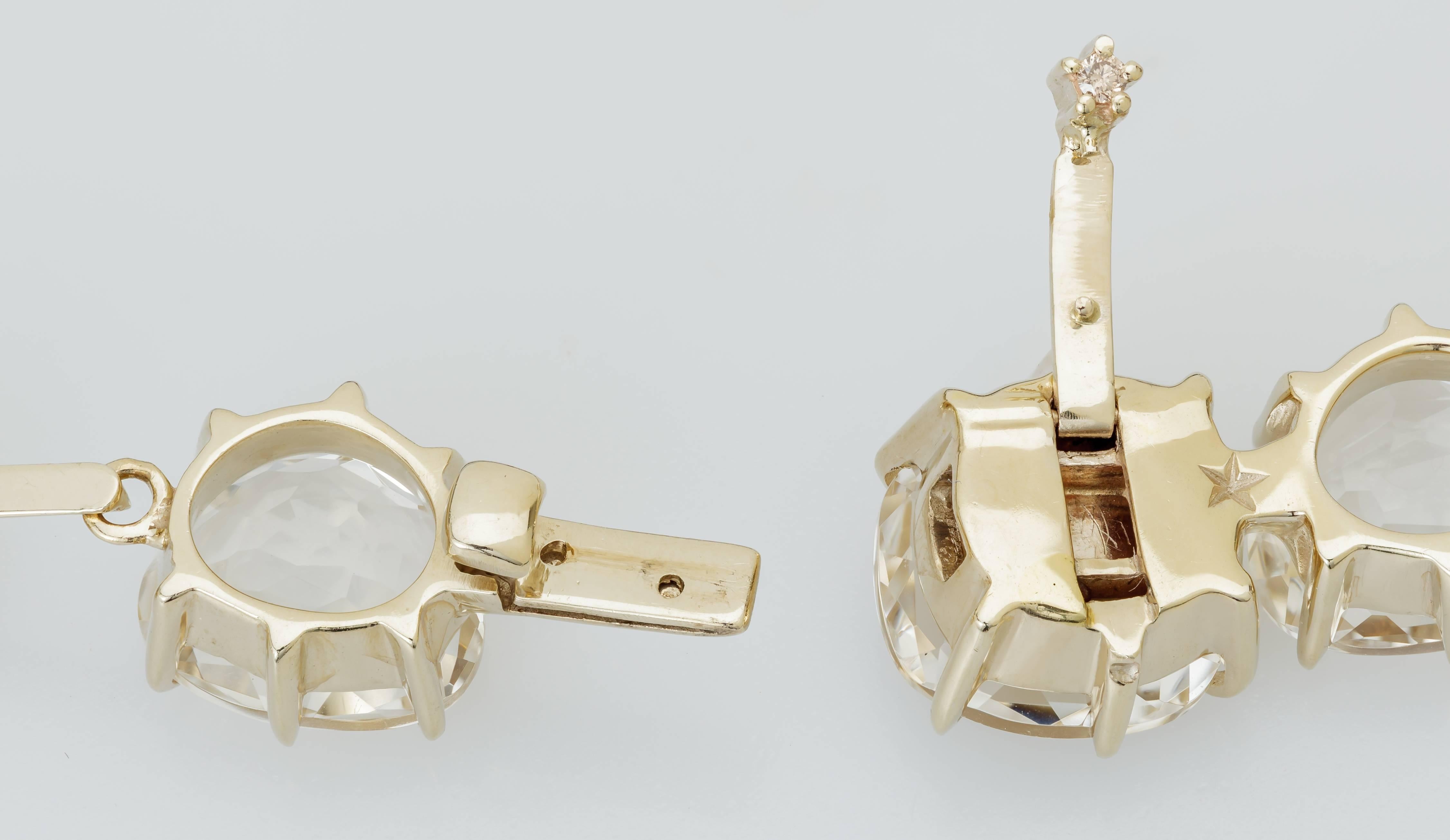 New H. Stern Moonlight Quartz Diamond Gold Necklace 2