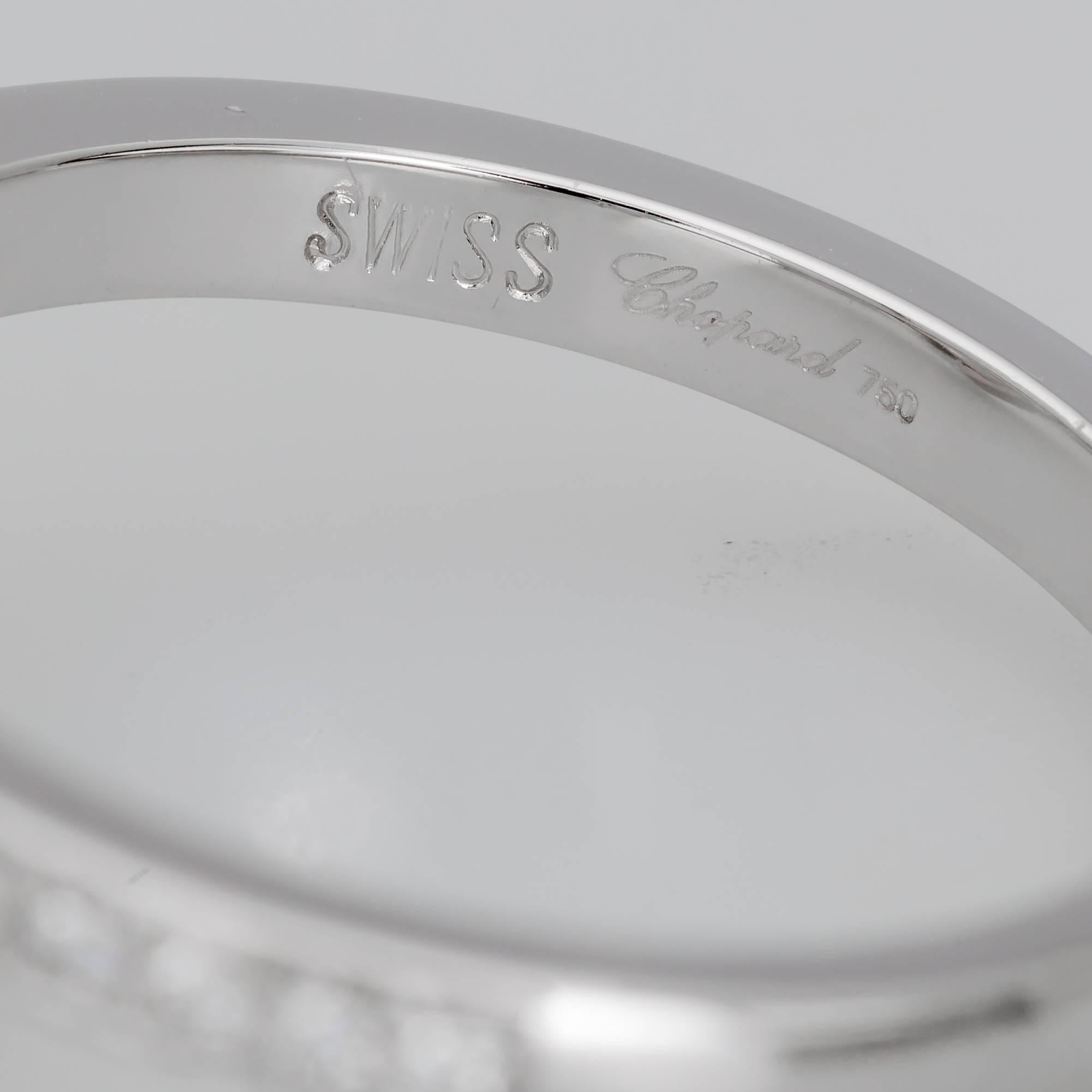 Women's Chopard Happy Clover Diamond Ring 0.25 Carat 18 Karat White Gold For Sale
