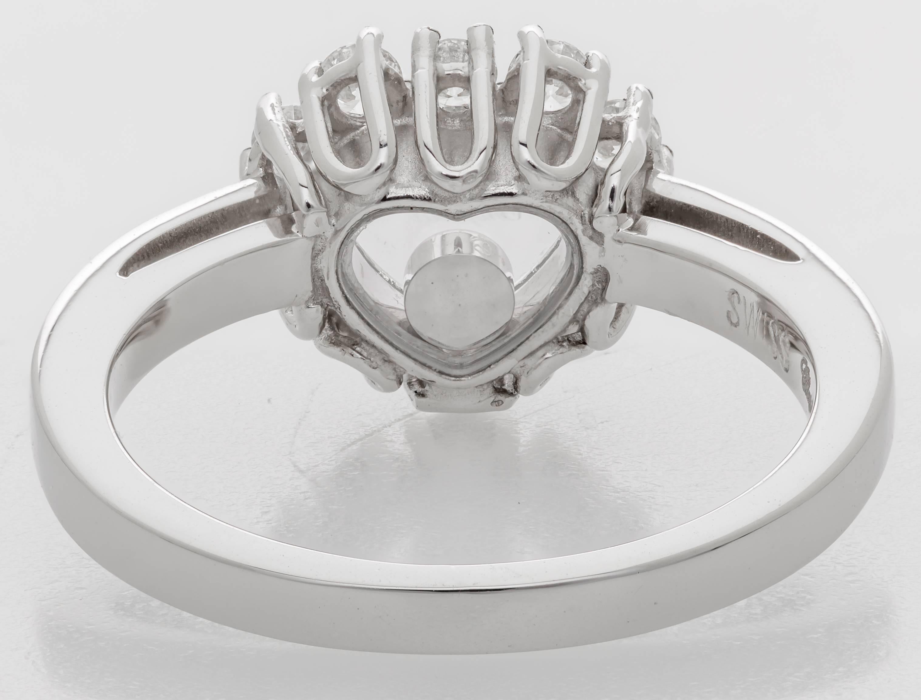 Chopard 0.39 Carat Diamonds White Gold Happy Heart Ring In New Condition For Sale In Houston, TX