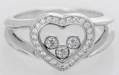 Chopard Happy Heart Diamond Ring 0.27 Carat 18 Karat White Gold
