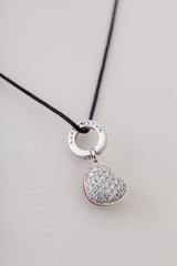 Aaron Basha Charm Mother-of-Pearl Pavé Diamond White Gold Heart Charm