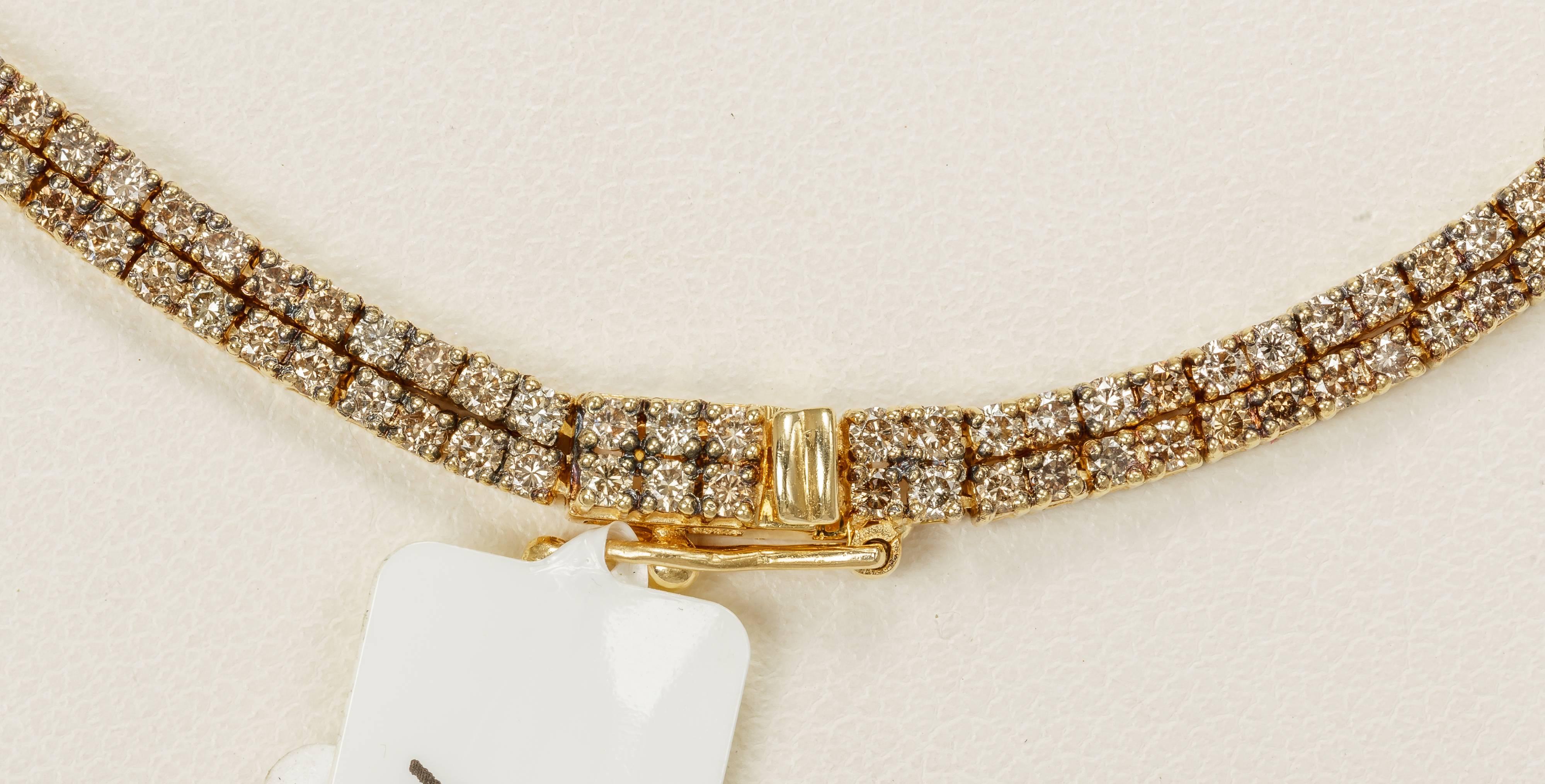 Women's Yvel Pearl Cognac Diamond Yellow Sapphire Necklace 18k Yellow Gold 10.83 Carat For Sale