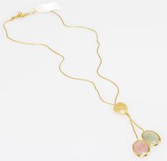 Yvel Colored Sapphire and Diamond Pendant Necklace 27 Carat 18 Karat Gold