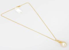 Yvel South Sea Indonesian Pearl Pendant 18 Karat Yellow Gold and Cognac Diamonds