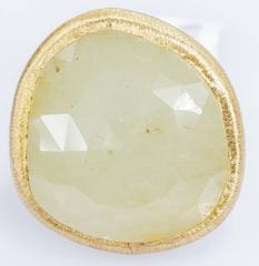 Yvel Green Sapphire Ring 30 Carat 18 Karat Yellow Gold Size 6.75 R-1-SAMIX142Y