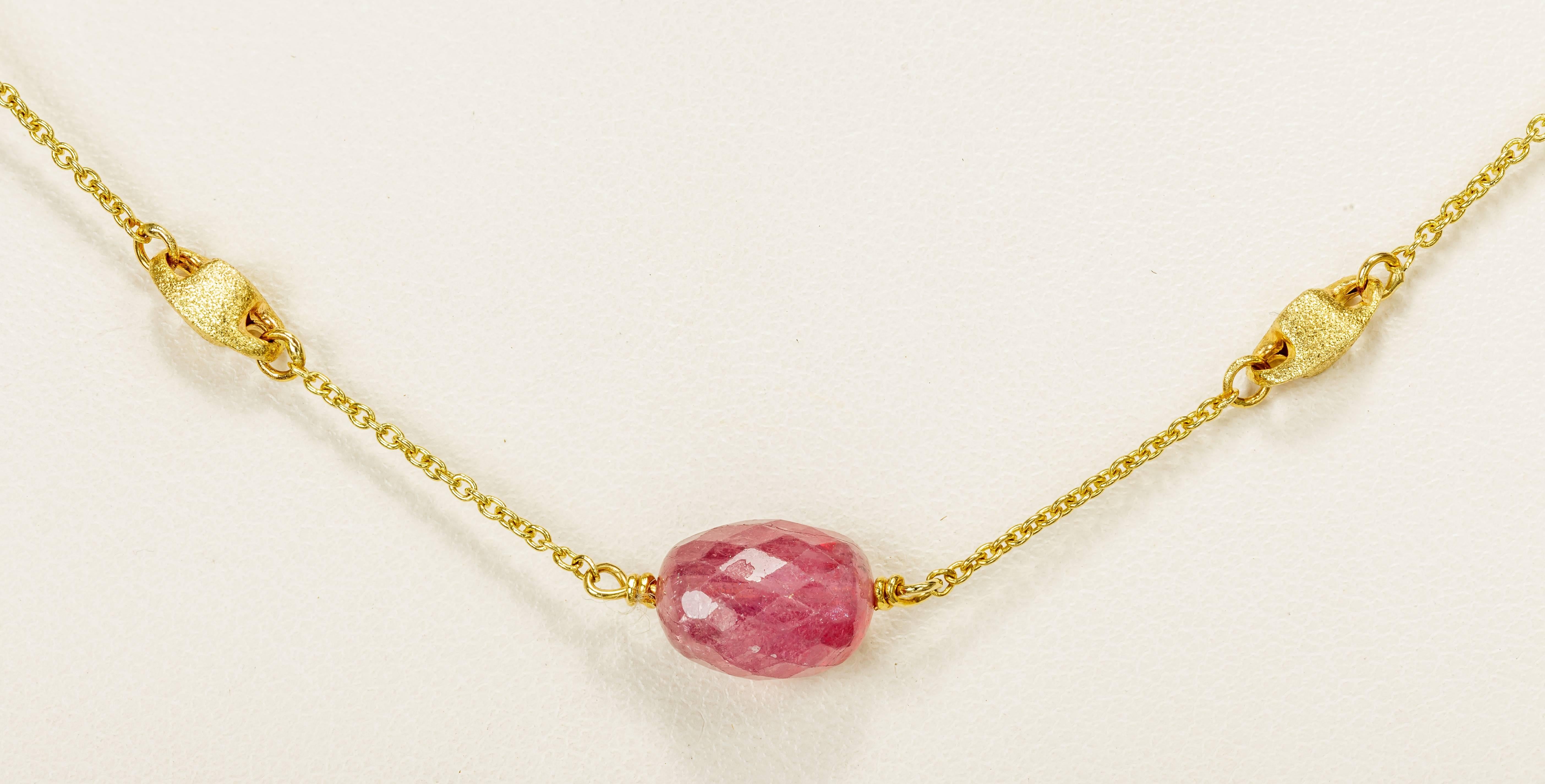 Yvel Beaded Necklace Colored Sapphire Rose Cut 18 Karat Yellow Gold 38.00 Carat In New Condition For Sale In Houston, TX
