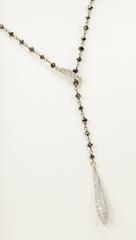 Yvel Lariat Necklace 18k White Gold, Black and Colorless Diamond 4.98 ct