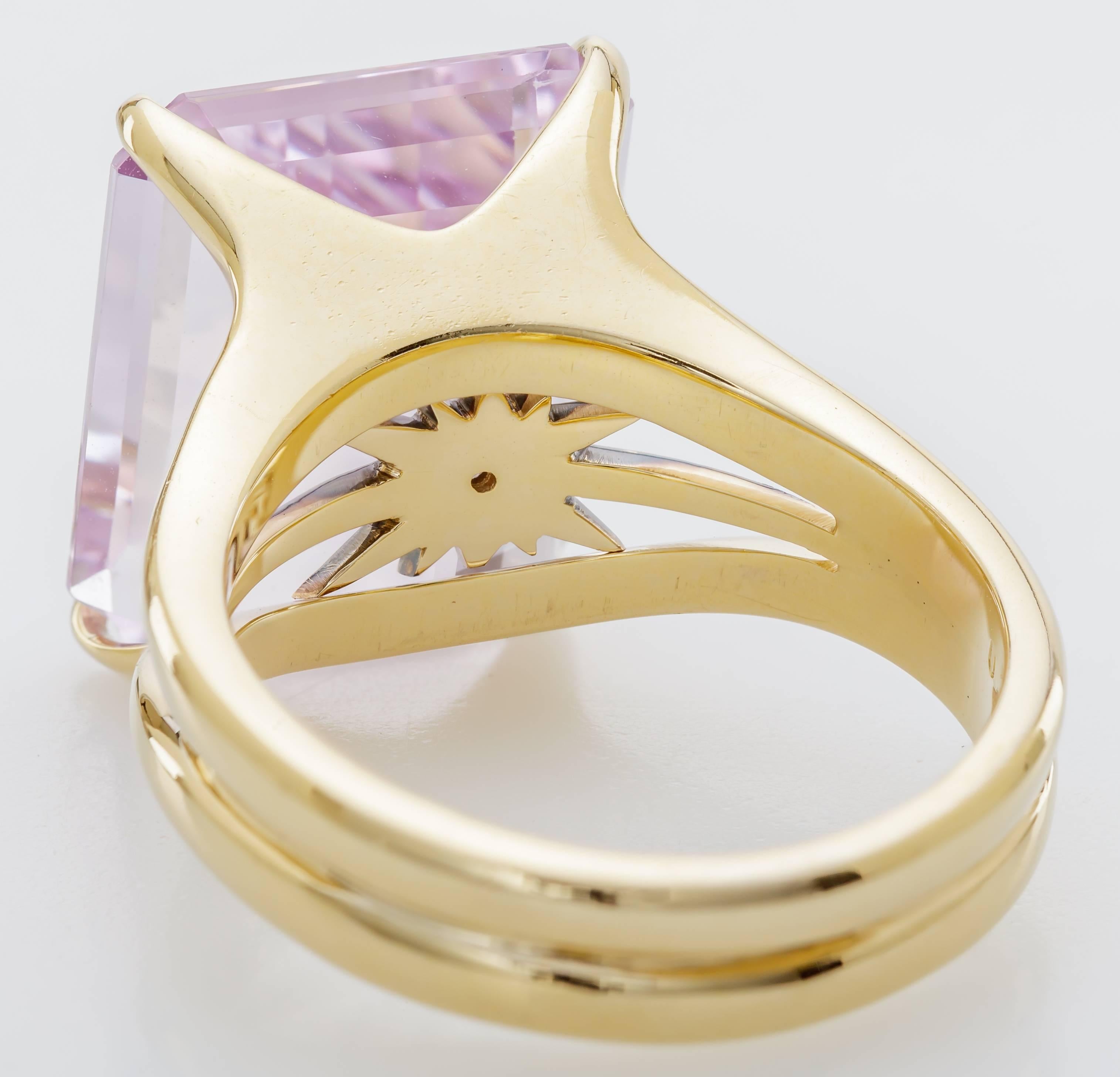 H. Stern 12.69 Carat Amethyst Diamond Noble Gold Ring  1
